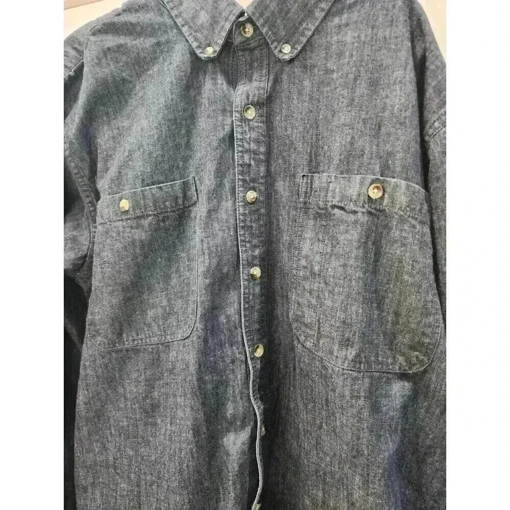 Scandia Woods Fleece Lined Jean Shirt Blue Button Up Work Wear Men’s XL - Picture 2 of 6
